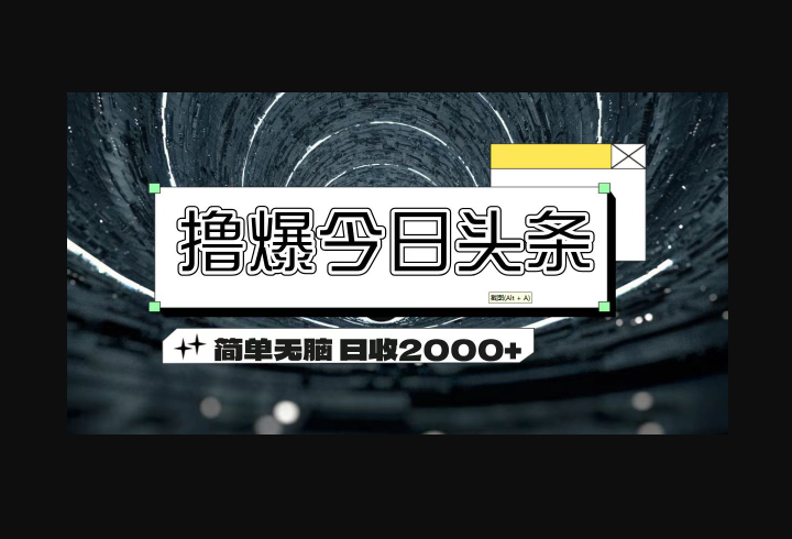 撸爆今日头条 简单无脑操作 日收2000+-159e资源网