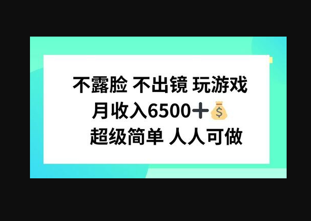 不露脸不出境玩游戏，月入6500 超级简单 人人可做【短视频直播】-159e资源网