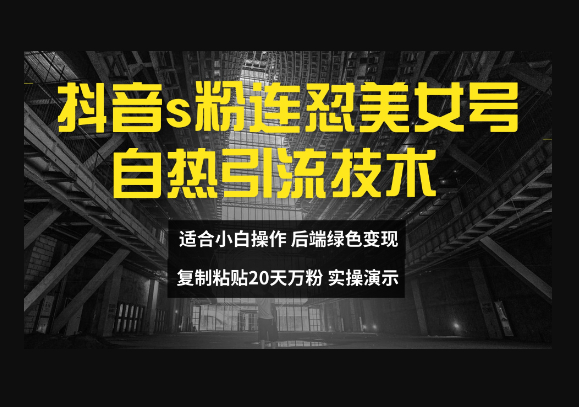 色粉连怼美女号自热引流技术复制粘贴，20天万粉账号，无需实名制，矩阵操作-159e资源网