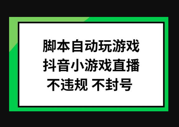 脚本自动玩游戏，抖音小游戏直播，不违规不封号可批量做-159e资源网